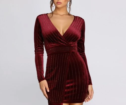 Windsor. Alexa Velvet Wrap Dress -Specialtycookwareus 05001 0214 4
