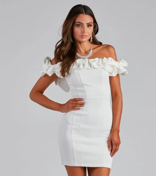 Windsor. Kiari Formal Off The Shoulder Ruffled Dress -Specialtycookwareus 05001 0371 1