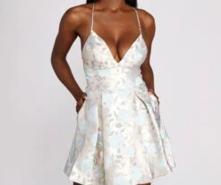 Windsor. Valda Formal Floral Metallic Dress -Specialtycookwareus 05001 0426 4