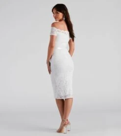 Windsor. Paige Formal Off-The-Shoulder Scalloped Lace Dress -Specialtycookwareus 05001 0441 3 87c03538 6b4b 47dc b278 ce2ce30156e1