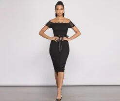 Windsor. Paige Formal Off-The-Shoulder Scalloped Lace Dress -Specialtycookwareus 05001 0442 4 fc467c82 49e2 4076 b544 0fe0bfc4741c