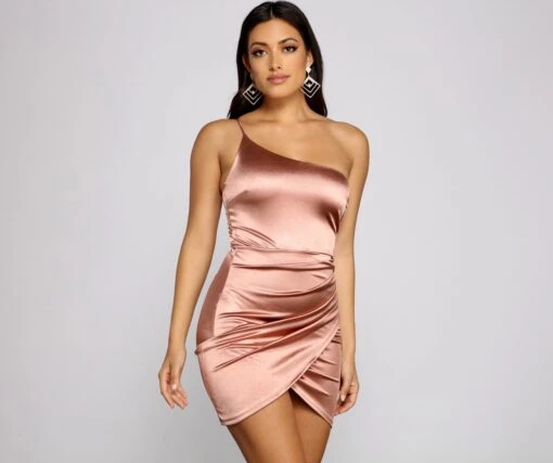 Windsor. Lennox Formal One-Shoulder Satin Mini Dress -Specialtycookwareus 05001 0566 1 25fbaba0 7d57 475c 9662 a87bd4cbaa0a