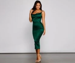 Windsor. Maya Cowl Neck Satin Formal Dress -Specialtycookwareus 05001 0621 4