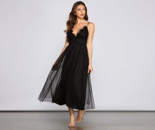 Windsor. Poppy Formal Scalloped Lace A-Line Dress -Specialtycookwareus 05001 0640 1