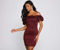 Windsor. Kiari Formal Off The Shoulder Ruffled Dress -Specialtycookwareus 05001 0651 1 a1eb9002 cf39 46cc 80b4 4889f18c4c7e