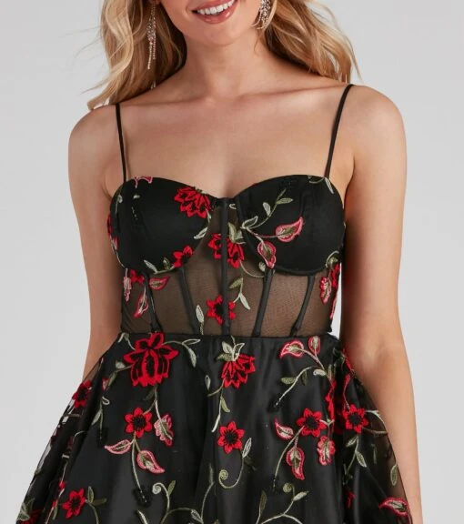 Windsor. Jessica Embroidered Illusion Party Dress -Specialtycookwareus 05001 0750 4 41f2314e d9e3 41a1 96c3 3b00ae420969