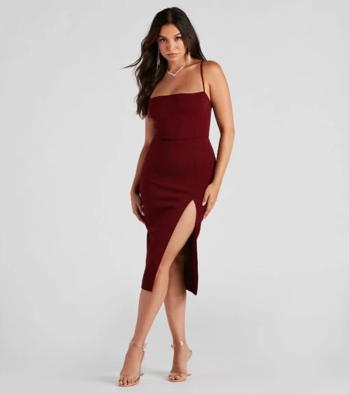 Windsor. Henley Formal Lace-Up Midi Dress -Specialtycookwareus 05001 0755 1