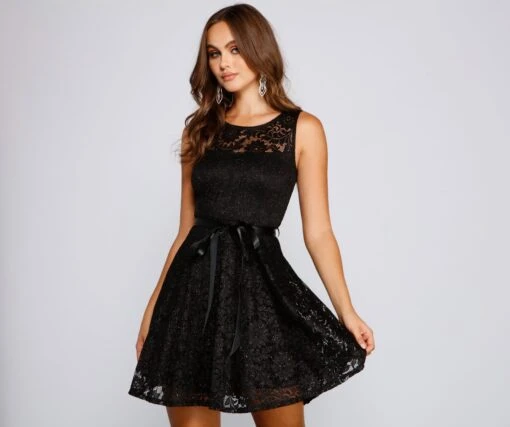 Windsor. Violetta Formal Glitter And Lace Party Dress -Specialtycookwareus 05001 0796 1