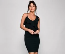 Windsor. Zosia Formal Ruffled Bodycon Dress -Specialtycookwareus 05001 0852 1