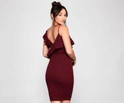 Windsor. Zosia Formal Ruffled Bodycon Dress -Specialtycookwareus 05001 0853 2