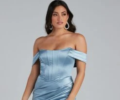 Windsor. Coraline Satin Corset Wrap Formal Dress -Specialtycookwareus 05001 0947 3
