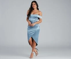 Windsor. Coraline Satin Corset Wrap Formal Dress -Specialtycookwareus 05001 0947 4