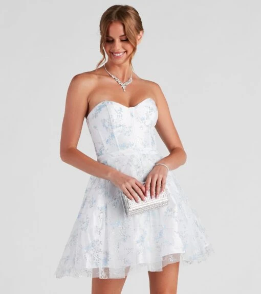 Windsor. Zariah Formal Floral Glitter Party Dress -Specialtycookwareus 05001 1067 1