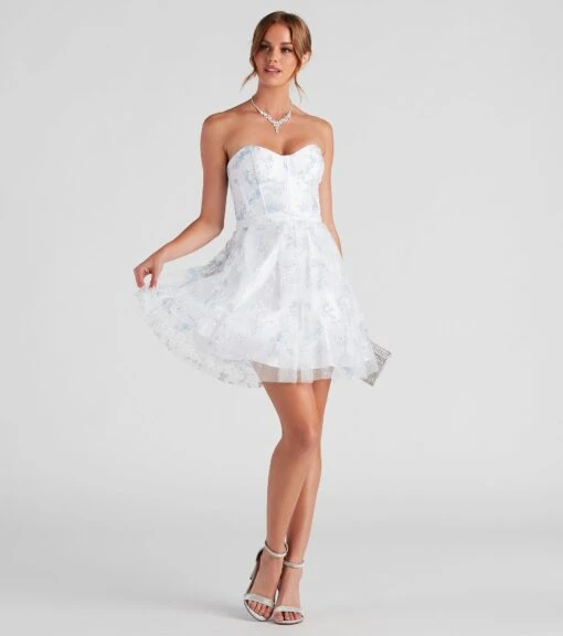 Windsor. Zariah Formal Floral Glitter Party Dress -Specialtycookwareus 05001 1067 3