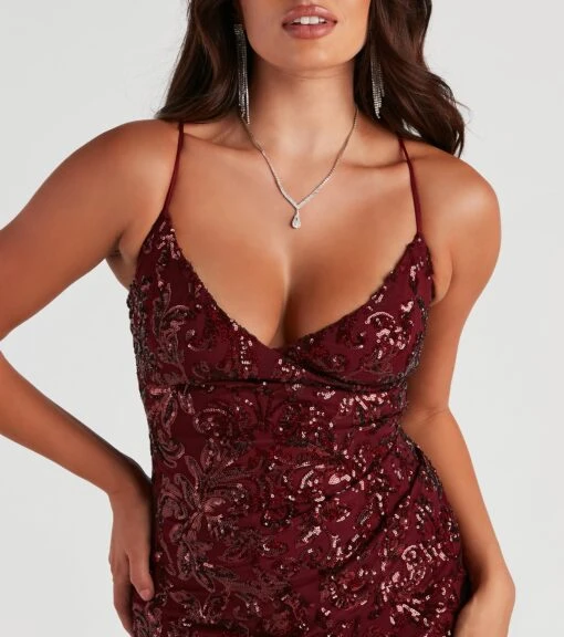 Windsor. Priscilla Sequin Wrap Party Dress -Specialtycookwareus 05001 1124 4