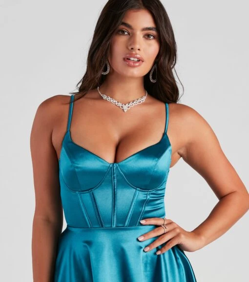 Windsor. Macie Satin Corset Party Dress -Specialtycookwareus 05001 1158 4