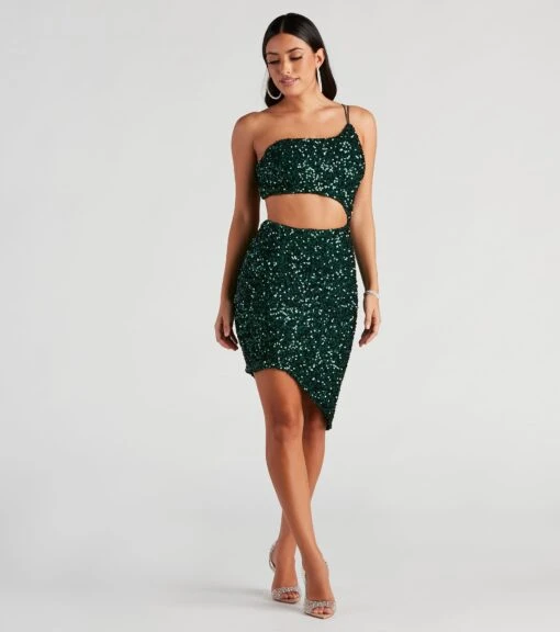Windsor. Talia Cutout Sequin Short Formal Dress -Specialtycookwareus 05001 1159 1