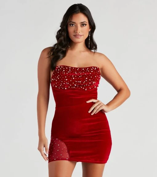 Windsor. Marianna Strapless Embellished Velvet Mini Dress -Specialtycookwareus 05001 1329 1 13c18096 fa3a 4e2d 848c feff50333349