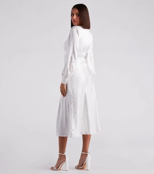 Windsor. Kacy Formal Satin Cutout Midi Dress -Specialtycookwareus 05001 1551 2
