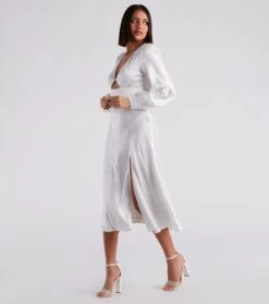 Windsor. Kacy Formal Satin Cutout Midi Dress -Specialtycookwareus 05001 1551 3