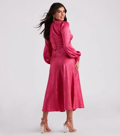 Windsor. Kacy Formal Satin Cutout Midi Dress -Specialtycookwareus 05001 1552 2 8279d823 0985 468e 825b 7267ebe10313