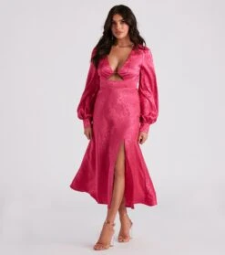 Windsor. Kacy Formal Satin Cutout Midi Dress -Specialtycookwareus 05001 1552 3 dc4aeba9 52fc 4e60 9359 cc4bbcaa22c0