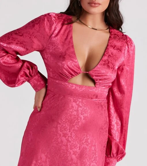 Windsor. Kacy Formal Satin Cutout Midi Dress -Specialtycookwareus 05001 1552 4 529cc0d8 f1fa 463a 9e61 27d19e8f54dd