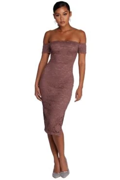 Windsor. Leslie High Slit Midi Lace Dress -Specialtycookwareus 05001 4087 2