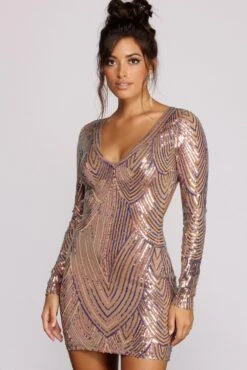 Windsor. Camila Open Back Sequin Dress -Specialtycookwareus 05001 4137 3