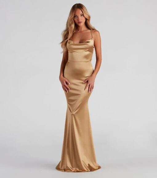 Windsor. Jennifer Stretch Satin Ruched Formal Dress -Specialtycookwareus 05002 1046 1 35515410 8521 4fe8 b83d 27cc14ccc3e8