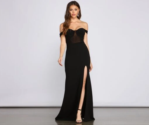 Windsor. Elandra Formal Off The Shoulder Heat Stone Dress -Specialtycookwareus 05002 1441 1 7489cfff 262b 430b 8348 5e83407673cc