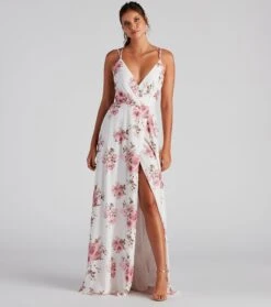 Windsor. Geneviève Floral Chiffon Wrap Dress -Specialtycookwareus 05002 2059 3