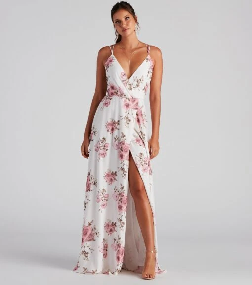 Windsor. Geneviève Floral Chiffon Wrap Dress -Specialtycookwareus 05002 2059 3