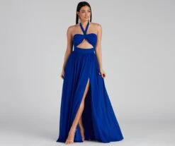 Windsor. Sonia Formal Halter Cutout Chiffon Long Dress -Specialtycookwareus 05002 2101 3