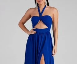 Windsor. Sonia Formal Halter Cutout Chiffon Long Dress -Specialtycookwareus 05002 2101 4