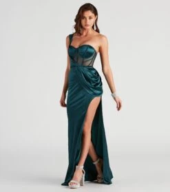 Windsor. Lo Formal One-Shoulder Satin Corset Dress -Specialtycookwareus 05002 2775 3