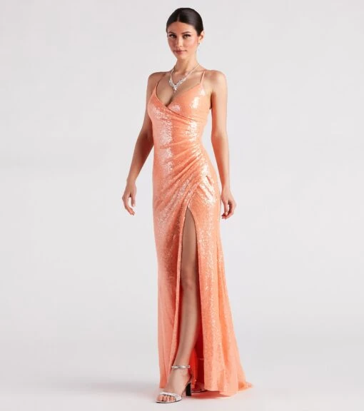 Windsor. Ariella Formal High Slit Sequin Mermaid Dress -Specialtycookwareus 05002 3015 3
