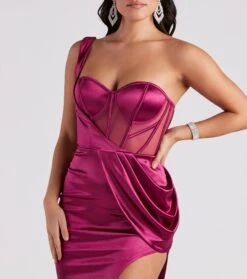 Windsor. Lo Formal One-Shoulder Satin Corset Dress -Specialtycookwareus 05002 6936 4 18be6ba7 09a1 44f3 96e9 781e19ccd0ba