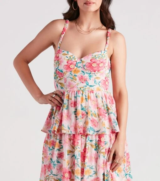 Windsor. Sheryl Formal Floral Chiffon Ruffle Dress -Specialtycookwareus 05002 7124 4 a6d13cd5 7b68 4ef1 889b 0a7eed4801ae