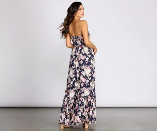 Windsor. Getaway Girl Floral Smocked Tube Maxi Dress -Specialtycookwareus 05101 0033 2