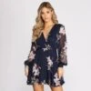 Windsor. Floral Chiffon Long Sleeve Skater Dress -Specialtycookwareus 05101 0192 1