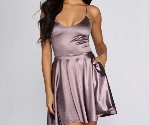Windsor. Stunning In Satin Skater Dress -Specialtycookwareus 05101 0219 4 60774713 49b2 41f9 a21b 5df8c62eca93