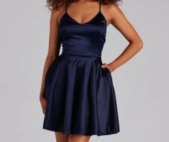 Windsor. Stunning In Satin Skater Dress -Specialtycookwareus 05101 0220 4 36fe8402 9780 4438 a8d4 2b1b990d3361