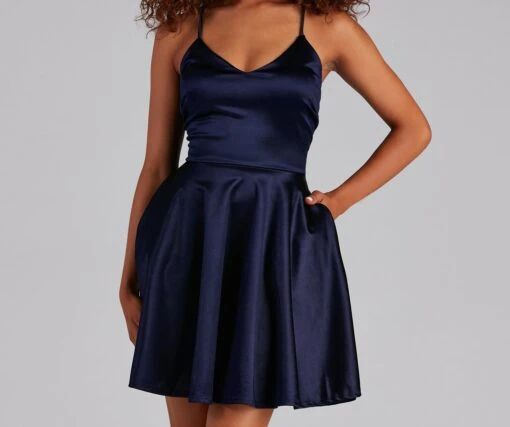 Windsor. Stunning In Satin Skater Dress -Specialtycookwareus 05101 0220 4 36fe8402 9780 4438 a8d4 2b1b990d3361