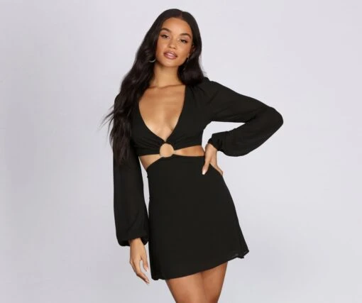 Windsor. O-Ring Waist Cut Out Mini Dress -Specialtycookwareus 05101 0241 1
