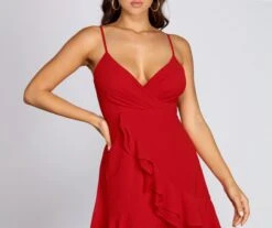 Windsor. Buy Me Roses Ruffled Chiffon Mini Dress -Specialtycookwareus 05101 0269 3
