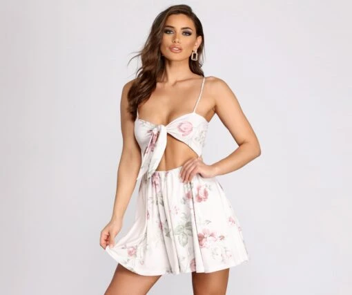 Windsor. Floral Fun Tie Back Skater Dress -Specialtycookwareus 05101 0408 3 1