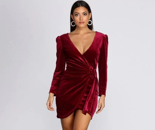 Windsor. Wrapped In Luxe Velvet Mini Dress -Specialtycookwareus 05101 0555 1