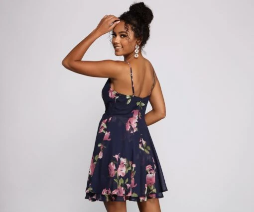 Windsor. Sweet Moments Floral Chiffon Skater Dress -Specialtycookwareus 05101 0558 2