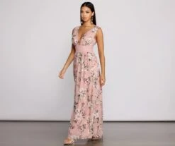 Windsor. Floral Beauty Sleeveless Chiffon Maxi Dress -Specialtycookwareus 05101 0596 4